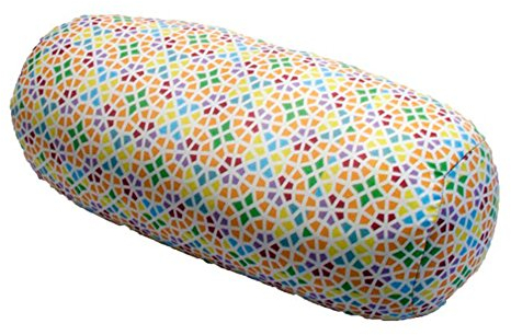 COVERBAGBCN - Cojín Redondo Anti-Estrés Relax | Alivio Cervicales y Lumbares | Relleno de Bolitas Confortables | Tejido Lycra Suave al Tacto | Lavable en Máquina | 35x15 cm (Mosaico).