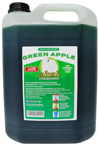 Green Apples Slush Concentrate - 5 L - Flavoured Frozen Slushie Syrups Mix for Slush and Ice Drinks Machines