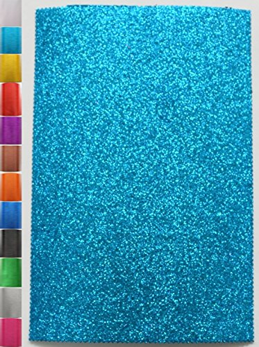 StoffBook TÜRKIS 2MM MOOSGUMMI-PLATTE GLITZER BASTELSTOFF 20X29,5CM STOFF STOFFE, D312
