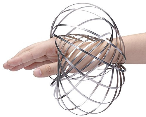 Right Goods 11777 Magic Flow Ring Silber 3D Edelstahl Spielzeug lustig Kinetische Feder Infinity Arm Slinky Juggle Dance
