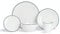 Nicola Spring 20 Piece Country Farmhouse White Dinnerware Set - Dinner, Dessert, Side Plates, Bowls, Coffee Cups - Microwave and Dishwasher Safe