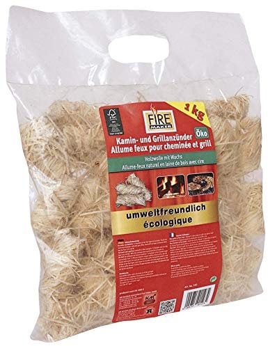 10 kg Premium Holzwolle (10x1 kg) | Anzündwolle, Kaminanzünder aus Holz und Wachs, Anzünder, Grillanzünder, Feueranzünder, Holzwolle, Holzanzünder, Öko Ofenanzünder für Grill und Kamin/Art. 147 (10)