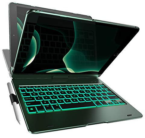Funda con Teclado para iPad 10.2 2019, iPad Air 10.5 2019, iPad Pro 10.5 2017 - Retroiluminado - 360 Giratorio - Inalámbrico - iPad 7a Generación Funda con Teclado - iPad Air 3ª Generación