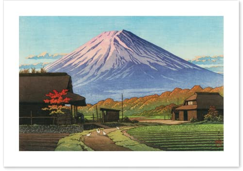 【Hergestellt in Japan】 Poster Japanische Malerei Fuji Mountain Hasui Kawase Funatsu no AKI 41 cm x 29 cm (A3) Druck auf einem dicken Blatt Papier Gemälde Wandkunst