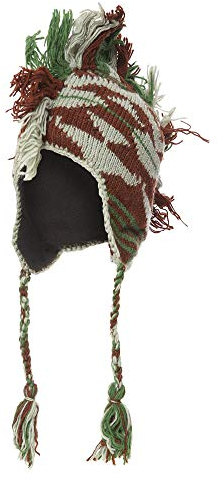 The Collection ROYAL Mohawk Beanie mit Ohrenklappen aus Wolle - Grn - Einheitsgröße