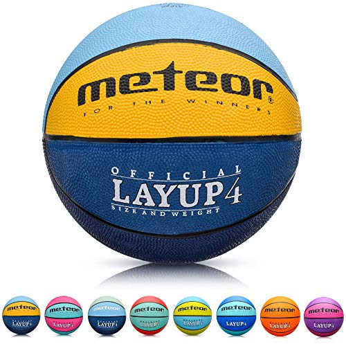 meteor Layup Kinder Mini Basketball ideal auf die Jugend Kinderhände - von 4-8 Jährigen abgestimmt idealer Basketball für Ausbildung weicher Basketball mit griffiger Oberfläche
