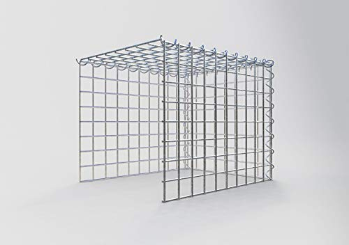 GABIONA Cesta de piedra de gavión rectangular, malla de 5 x 5 cm, profundidad de 40 cm, cesta de cultivo tipo 4, cierre de espiral, galvanizado (50 x 40 x 40 cm)