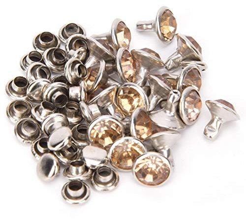 diamant goujons sac vêtements décoration pour cuir artisanat bricolage(#1)50 ensembles 8 MM Rivets cristal Rivet Tools Rivet Tools