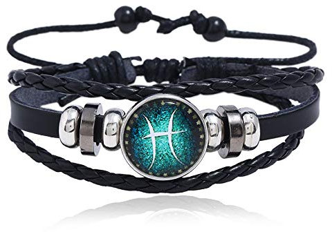Beyond Herrenarmband Sternzeichen Horoskop Armband für Männer Midnight Sky (Fische)