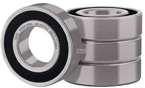 XiKe 4 Stk. 6004-2RS Kugellager, 20mm x 42mm x 12mm, Rillenkugellager mit Dichtungen, geeignet für DIY, Drehbank, 3D-Drucker, Motoren, Generatoren und Gartengeräte usw.