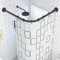 WJQD Tringle à Rideau de Douche L,Courbé Barre sans Perçage INOX Montage Mural d'angle,pour Les Douches et magasins Vêtements(Size:70 to 95cm x 70 95cm)