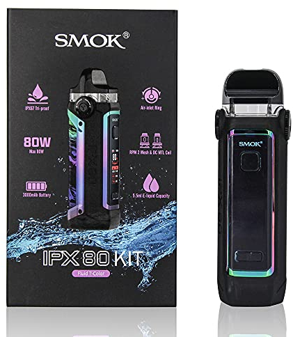 Smok IPX 80 Kit | Original Smok 80W Vape Kit in 3000mAh Akku mit 5.5ml RPM 2 Pod mit Mesh 0.16ohm DC 0.6Ω MTL Coil in Schwarz