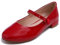 Feversole Ballerina variopinta del Cuscino della Schiuma di Memoria del Macaroon della Pelle, Maryjane Rosso Patent Tacco Piatto, 38 EU
