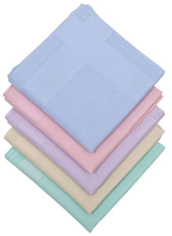 emlstyle Ladies Handkerchiefs, Women soft Cotton Hankies (5 Pack)