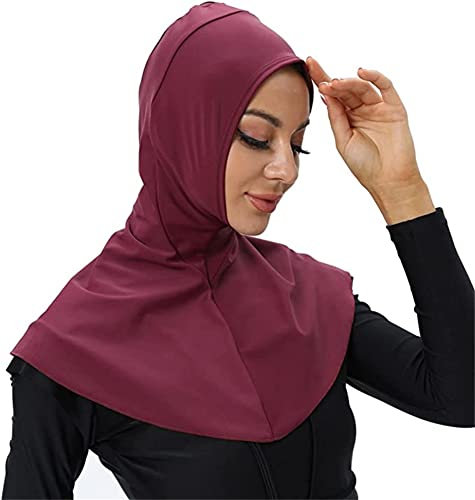 nadamuSun Damen-Bade-Hijabs mit vollständiger Abdeckung, Sonnenschutz(Red)