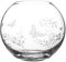 Diamante Round Sphere Vase with Butterfly Etching - Decorated Globe Fish Bowl Shape Ideal for Bouquets and Other Decorations - 20cm