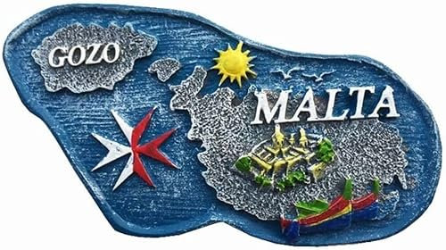 Kühlschrankmagnete, 3D-Malta-Karte, Kühlschrankmagnet, Heim- und Küchendekoration, magnetischer Aufkleber, Malta-Kühlschrankmagnet, Touristen-Souvenir-Geschenk (Color : 21, Size : 5 x 8.5 cm)
