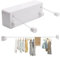 MUALROUS Double Corde à Linge 4,2 m Rétractable Laisse de Lavage Extensible Réglable Étanche Rétractable Corde à Linge Suspendue Murale pour l'Intérieur Jusqu'à de Bain Balcon Jardin