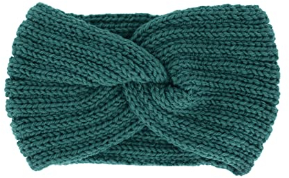 axy Damen Strick Stirnband mit Twist Knoten, Winter Haarband, Headband gestrickt Haarband (Blaugrün)