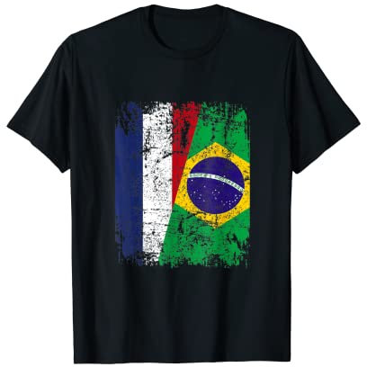 BRESIL FRANCE DRAPEAU DE L'AMITIÉ FRANÇAIS T-Shirt