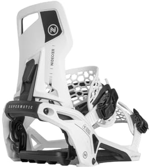 Nidecker Unisex-Erwachsene Supermatic Snowboard-Bindungen, Weiss/opulenter Garten, M (4.5-8.5)