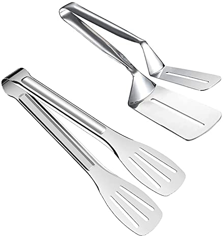 Aiareozy Pince Barbecue, 2Pièces Pinces à Steak, Pinces de Cuisson en Acier Inoxydabl, pince cuisine inox, Pinces à Salade, Pince à Saucisses, pour Barbecue Pain, Viandes, Pizza, Poisson, Steak