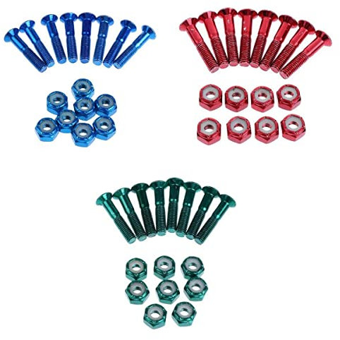 barenx 24 Stück Bolzen Longboard Schrauben Outdoor Spiel Nachfüllstück