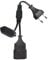 Schutzkontakt Verlängerungskabel Netzkabel 0.75 mm²2-in-1 Max 2.5 A/250 V/1500W Männlicher Euro Stecker Auf Doppelte Euro Buchse Für TV PC Computer Monitor Projektor Lampe Haushaltsgeräte Schwarz