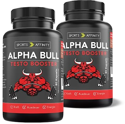 Sports Affinity Alpha Bull – Hochdosierte L-Arginin-Kapseln mit Zink und Pinienrindenextrakt – Natürlich, vegan & Fermentiert – 160 Kapseln, 2er Pack