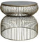 Chic Antique Couchtisch Beistelltisch Curved Messing Antik-Finish 40 x 47,5 cm (H/D)