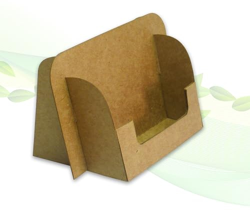 thefoldstands Nature-eco - 5 porta biglietti da visita pieghevoli, design ecologico, per biglietti da visita 9,0 x 5,5 cm, in cartone riciclato, uso a breve e medio termine