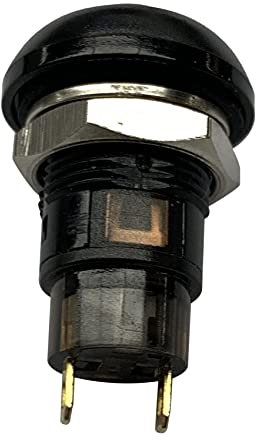 Niniang On-Off Druckschalter, Verriegelung, wasserdicht, 12 mm, SPST 2A IP67, Schwarz