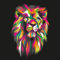Pro-Art Glasbild Colorful Lion Head II, 80x80 cm