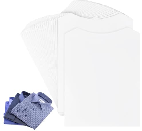 BENECREAT 20 Stück Hemdeinlagen Aus Weißem Karton, 34.1x25.8 cm Faltbare Futterfalte Für DIY-Verpackungseinsätze, Kleidung Organisieren, 0.5 mm Dick