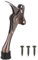 sourcing map Kickdown Door Stop, One Touch Kickdown Door Stopper Holder with Non-Slip Rubber Tip and Screws, 4-Inch Metal Door Kickstand for Bottom of Door, Brown