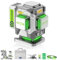 Huepar Pro 360 Self Leveling Laser Tool, 12 Line Highly Accurate Professional Green Tiling Laser Level with 8000mAh Rechargeable Li-ion Battery, Multifunctional Stand and Hard Case ZK03DG