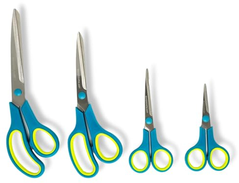Scheren-Set aus Edelstahl vom Scherenpalast für Haushalt, Basteln, Nähen etc. (24,5 cm, 21,5 cm, 14,5 cm und 12,5 cm)