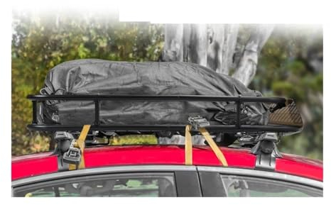 Gepäckträger Querträger Gepäck-Frachtträger Super Tragfähigkeit Universeller Auto-Dachträgerkorb Mit Windverkleidung Fracht-Reise-SUV-Halterung Dachgepäckablage