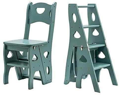 Wooden Folding Library Ladder Chair,Lightweight Portable Ladder Shelf,Multifunctional Step Stool,4 Step Stepladders Display Stand