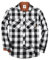TARAINYA Chemise Flanelle Homme A Carreaux Manches Longues Regular Fit avec Poche Noir Blanc S