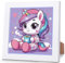 Einhorn Diamond Painting Kinder Mit Holzrahmen,Set Full Diamant Painting Bilder Kinder Tiere,5D Diamond Painting Mädchen,DIY Mosaikherstellung Arts Craft für Home Wand Decor 18x18cm