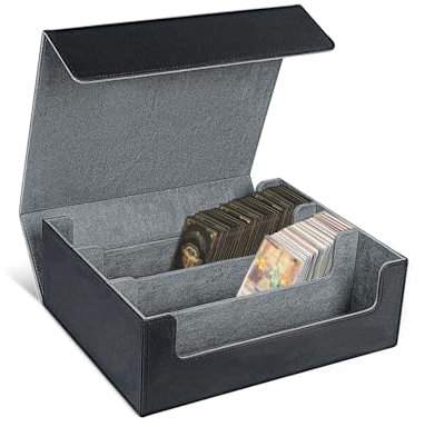 Newpop Kartenbox für 1800 Karten, Sammelkarten Box mit Fächern, Karten Aufbewahrungsbox, Sammelkarten Aufbewahrung, Magnetic Sammelkarten Box, Kartenaufbewahrungsbox für Sammeln und Tauschen(Schwarz)