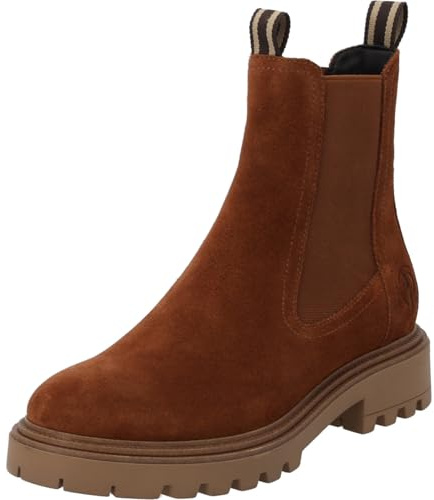 Palado Chelsea Boots Damen Luctoria – leichte gefütterte Stiefeletten aus hochwertigem Rindsleder – elegante und robuste Ankle Boots für Herbst & Winter Braun UK8 - EU41
