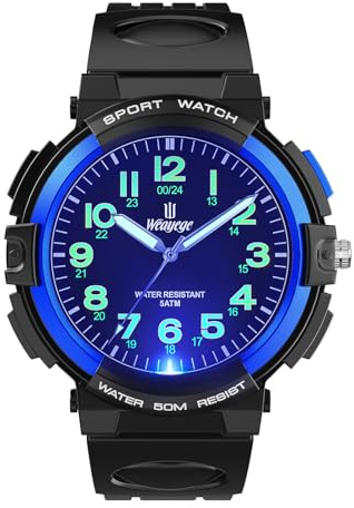 Weayege Orologi per Bambini a 7 Colori,Orologio Analogico al Quarzo per Bambini per Ragazzi e Ragazze,Orologi Impermeabili per Insegnare il Tempo,Cinturino Morbido per Orologi 4-16