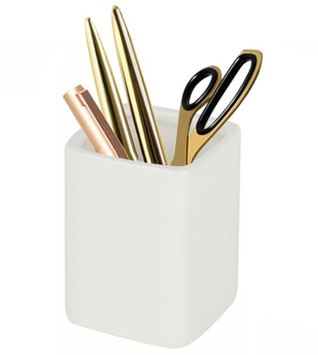 Pen Holder Pen Organiser for Desk Accessories, Bathroom Toothbrush Cup, Suitable for Storage in the Office, School and Home (Ceramic)