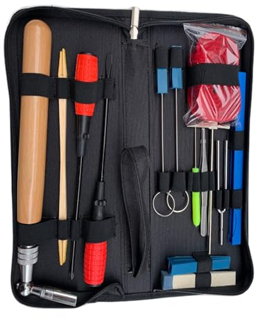 Piano Tuner Kit, Professional Tuning Tools, Piano Wrench Hammer, 16-Piece Piano Kit, Piano Tuning Mute Tools, Piano Maintenance Kit, Portable Piano Tuner Kit, Tuning Tools for Upright Piano