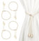 4 Stück Vorhang Raffhalter, Raffhalter für Vorhänge, Handgewebte Baumwolle Gardinenhalter, Vorhang Halter, Beige Gardinen Raffhalter, Vorhanghalter für Schlafzimmer, Büro und Wohnzimmer