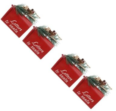 Alipis 2 Sätze Weihnachtsbaum-anhänger Christbaum Anhänger Weihnachtsbaum Funkelnd Weihnachtskugel Zinn Baumbehang Schmücken Briefkasten- Plastik Rot 2 Stück * 2