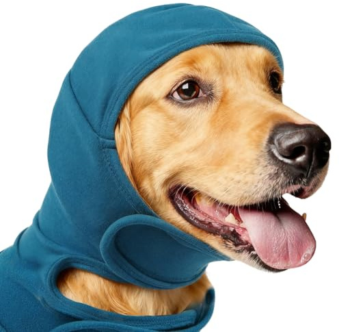 Piashow Ohrenschützer Hund, Gehörschutz Hund, Lärmschutz, Ängste und Sorgen Zerstreuen, Hals- und Ohrenwärmer (Blau, L)
