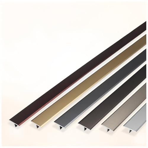 CMJYMX T-Profil Übergangsprofil, 90 cm Abschlussprofil Abdeckleisten Für Fußböden Übergangsschiene Ideal Für Türrahmen, Fliesen, Teppichböden Und Laminat(Black,1.5cm/0.59in)